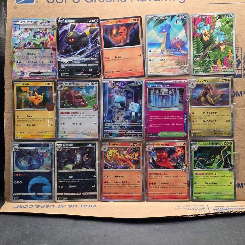 15 Pokémon Card Mixed-Language Lot